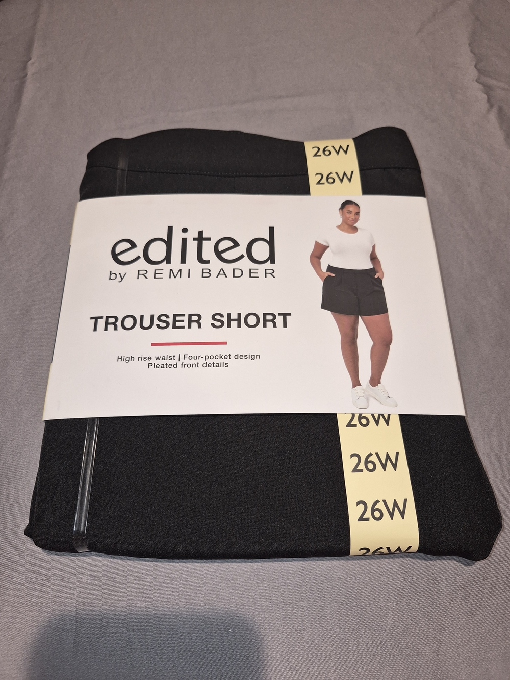 edited by REMI BADER Women's Black Trouser Short - High Rise